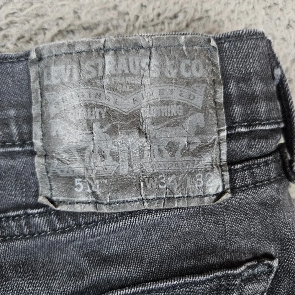 Levis 514 Straight Fit‎ Mens Black Denim Jeans 34x32